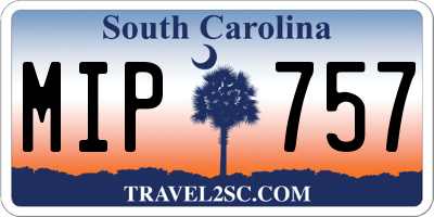 SC license plate MIP757