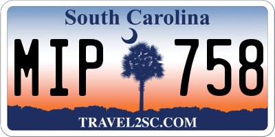 SC license plate MIP758