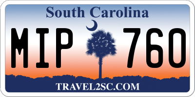 SC license plate MIP760