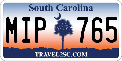 SC license plate MIP765
