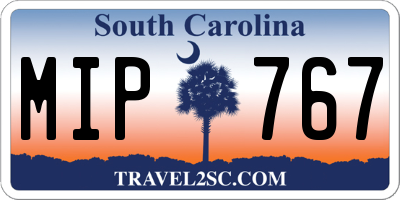 SC license plate MIP767