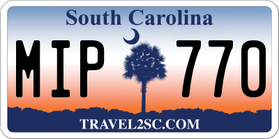 SC license plate MIP770