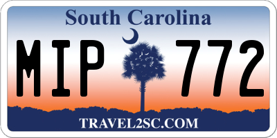 SC license plate MIP772