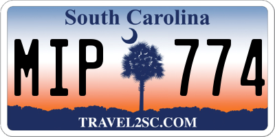 SC license plate MIP774
