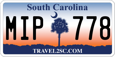 SC license plate MIP778