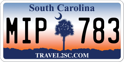 SC license plate MIP783