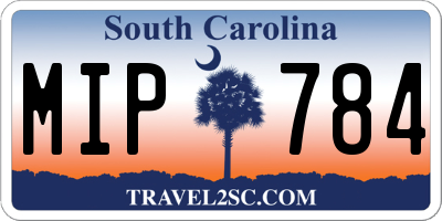 SC license plate MIP784