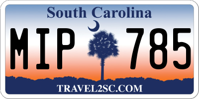 SC license plate MIP785