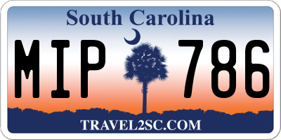 SC license plate MIP786