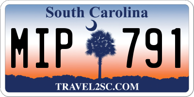 SC license plate MIP791