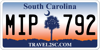 SC license plate MIP792
