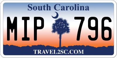 SC license plate MIP796