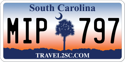 SC license plate MIP797