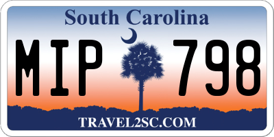 SC license plate MIP798
