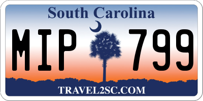 SC license plate MIP799