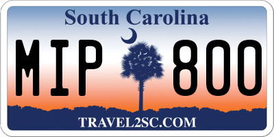 SC license plate MIP800