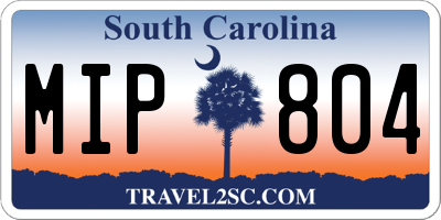 SC license plate MIP804