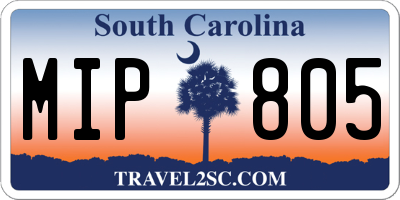 SC license plate MIP805