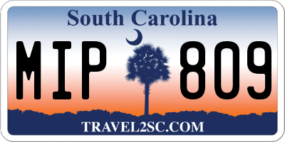 SC license plate MIP809