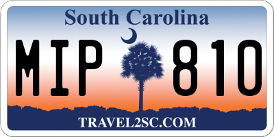 SC license plate MIP810