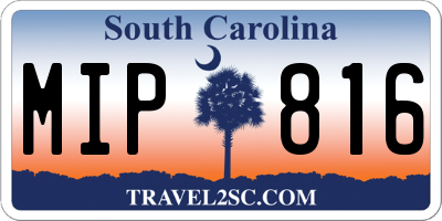 SC license plate MIP816