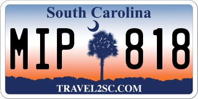 SC license plate MIP818
