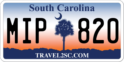 SC license plate MIP820