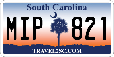 SC license plate MIP821