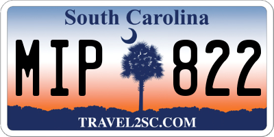 SC license plate MIP822