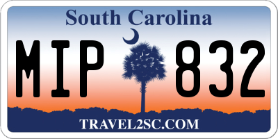 SC license plate MIP832