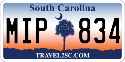SC license plate MIP834