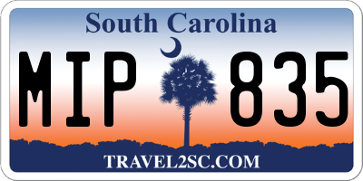 SC license plate MIP835