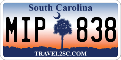 SC license plate MIP838