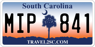 SC license plate MIP841
