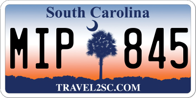 SC license plate MIP845