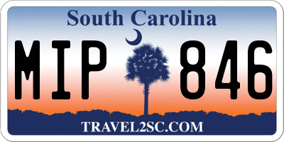 SC license plate MIP846