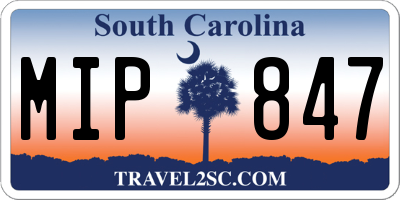 SC license plate MIP847