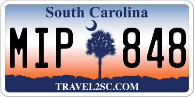 SC license plate MIP848
