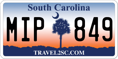 SC license plate MIP849