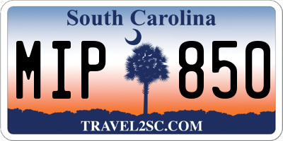 SC license plate MIP850