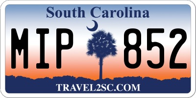 SC license plate MIP852