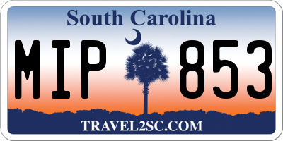 SC license plate MIP853