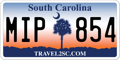 SC license plate MIP854