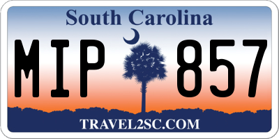 SC license plate MIP857