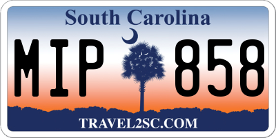 SC license plate MIP858