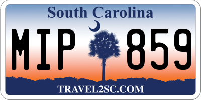 SC license plate MIP859