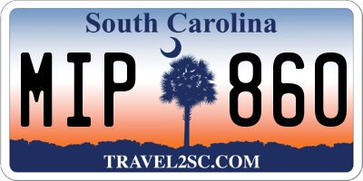 SC license plate MIP860
