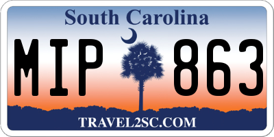 SC license plate MIP863