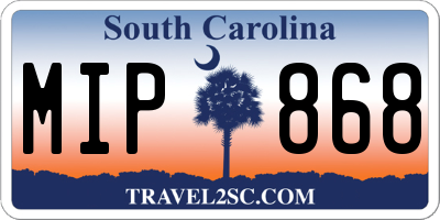 SC license plate MIP868