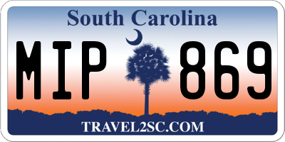 SC license plate MIP869
